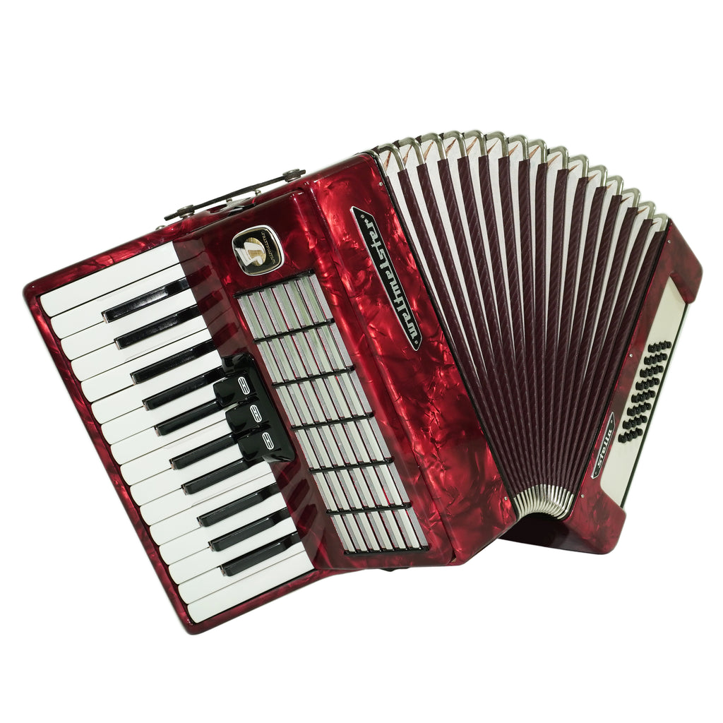 Weltmeister Stella 32 Bass Lightweight Piano Accordion for Beginners Children Kids, made in Germany Small Accordian with New Straps, 2736