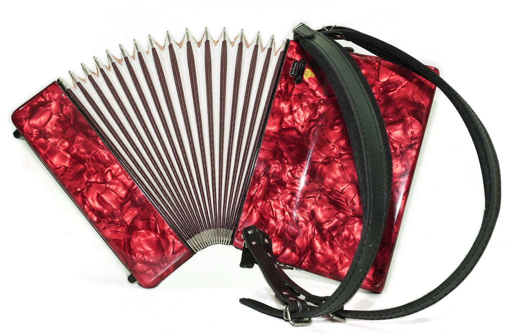 Weltmeister Stella 32 Bass Lightweight Piano Accordion for Beginners Children Kids, made in Germany Small Accordian with New Straps, 2736