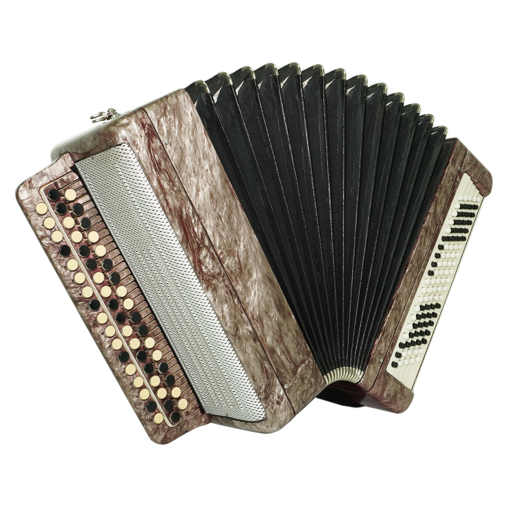 Russian Bayan Tulskiy, 3 Row Tula Chromatic Button Accordion, Vintage Music Box B System, New Straps and Soft Case, 2746
