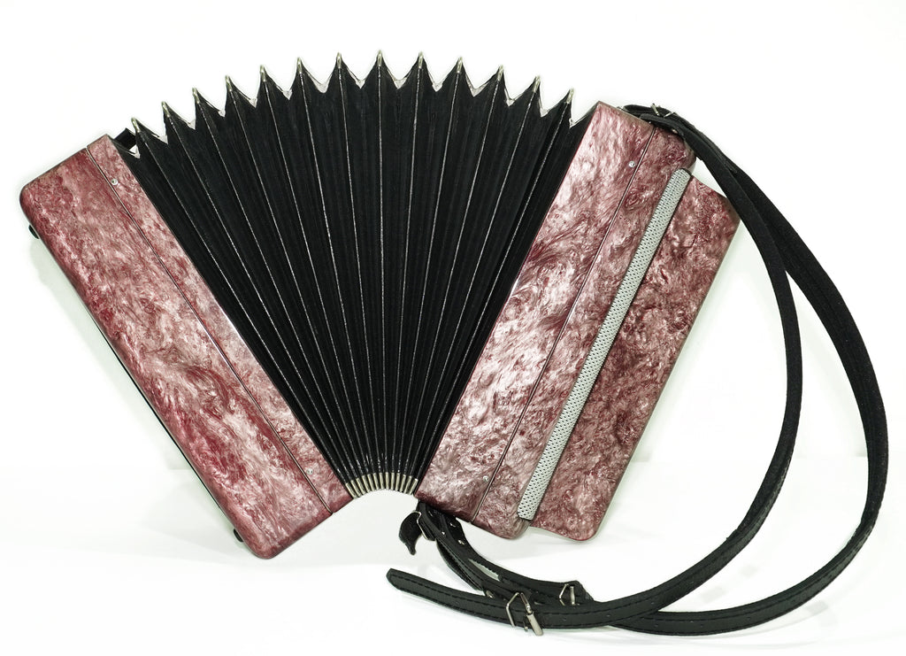 Russian Bayan Tulskiy, 3 Row Tula Chromatic Button Accordion, Vintage Music Box B System, New Straps and Soft Case, 2746