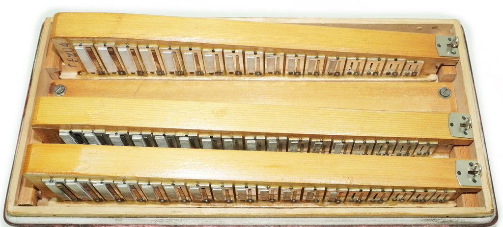 Russian Bayan Tulskiy, 3 Row Tula Chromatic Button Accordion, Vintage Music Box B System, New Straps and Soft Case, 2746