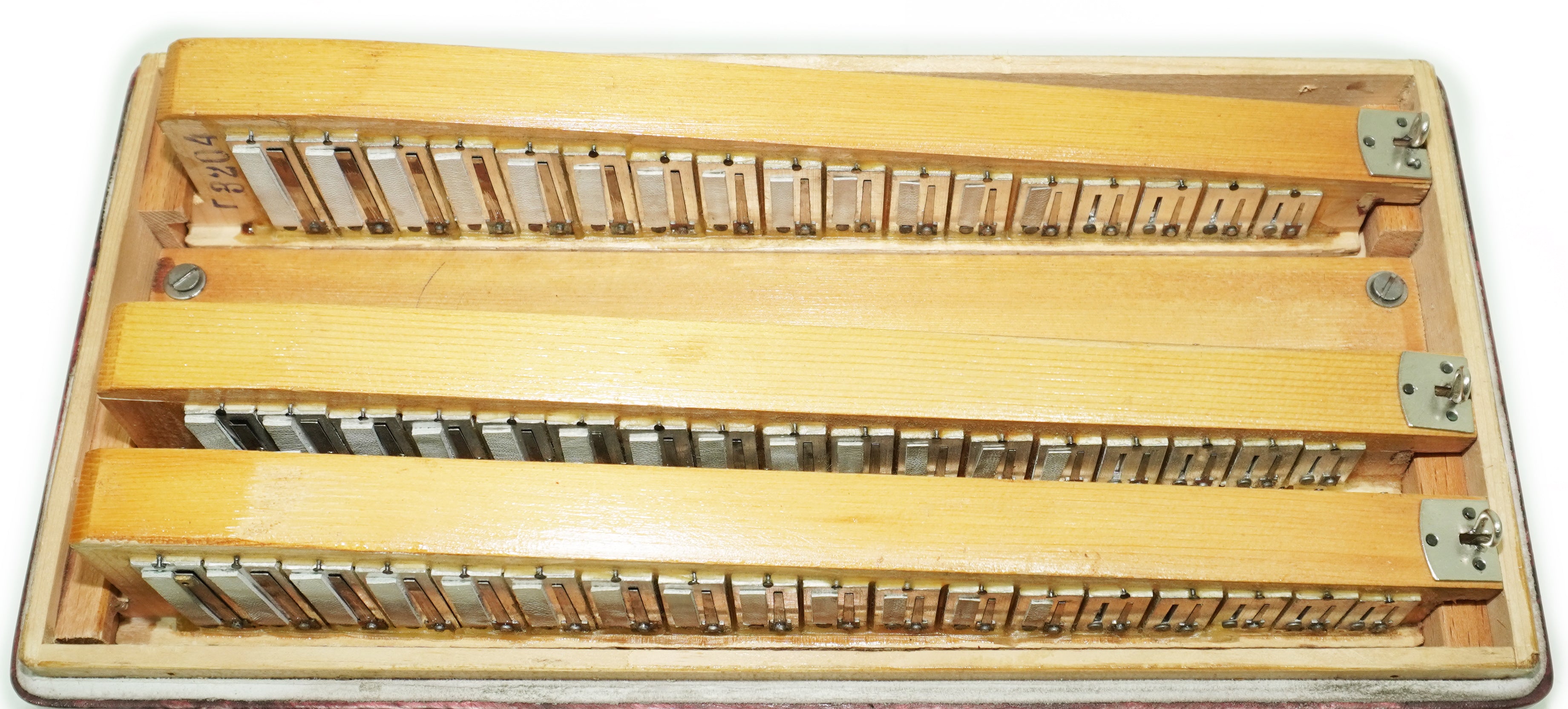 Russian Bayan Tulskiy, 3 Row Tula Chromatic Button Accordion, Vintage Music Box B System, New Straps and Soft Case, 2746