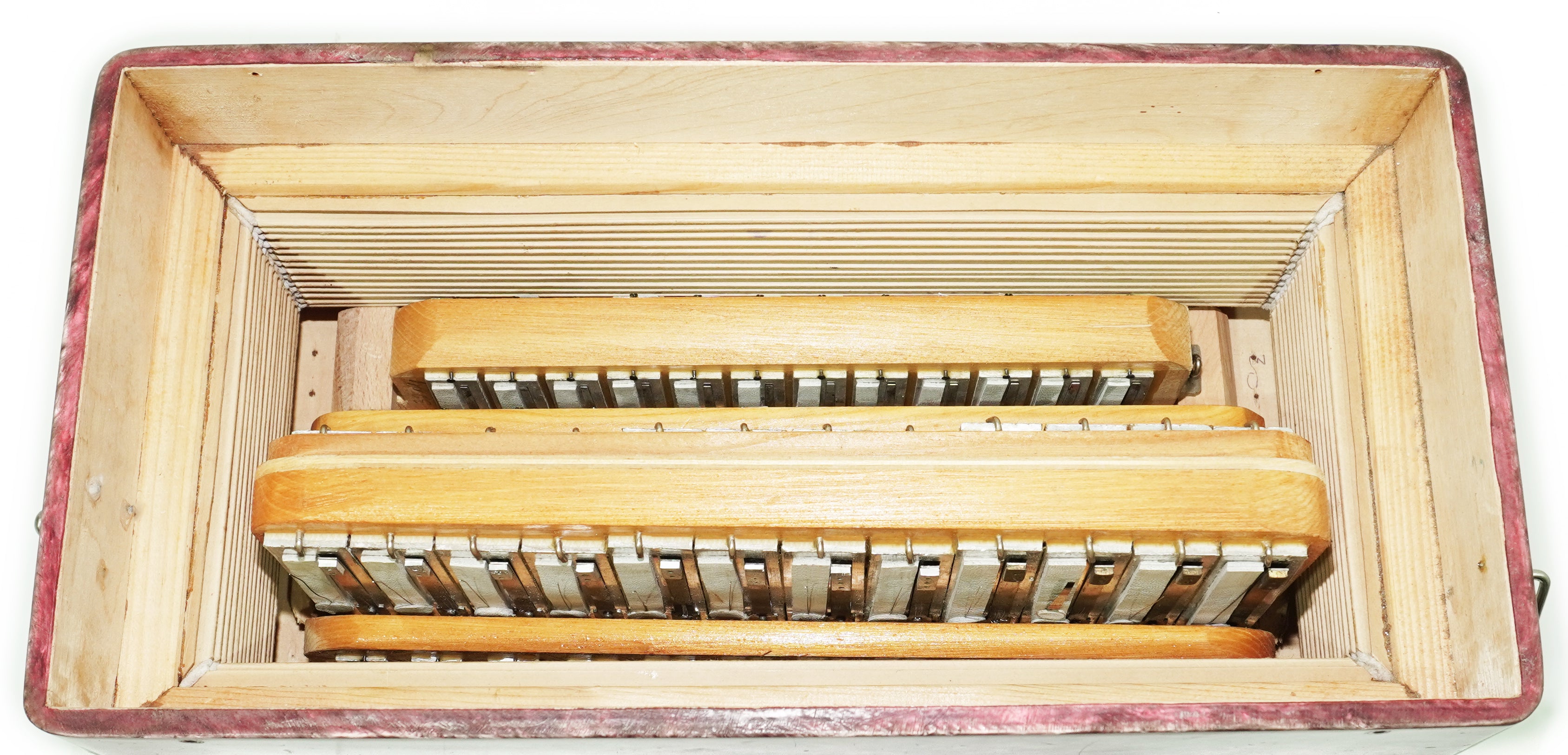 Russian Bayan Tulskiy, 3 Row Tula Chromatic Button Accordion, Vintage Music Box B System, New Straps and Soft Case, 2746