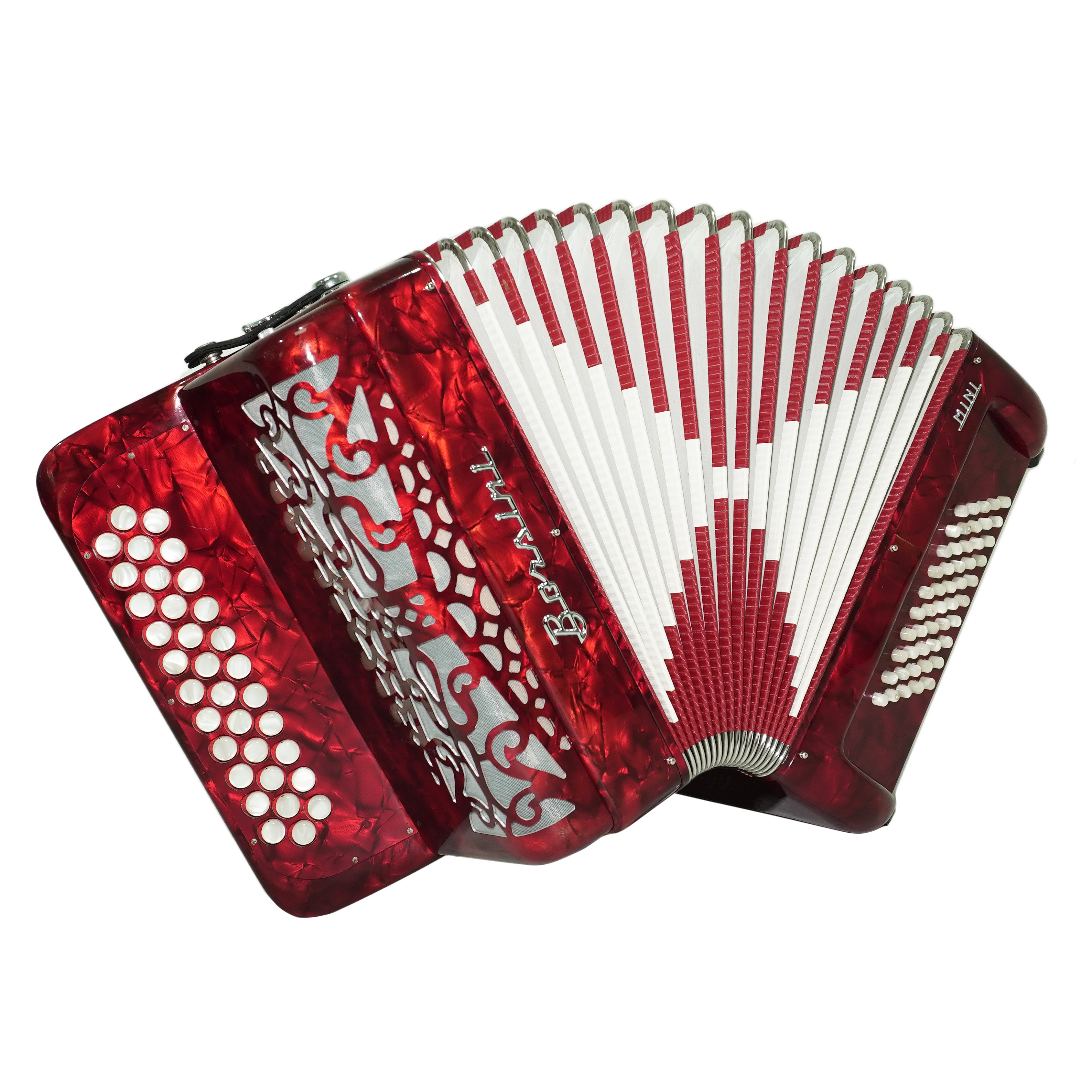 Borsini Mini 3 Row Button Accordion C Griff, made in Italy, Lightweight Rare Original Musical Instrument Accordeone de Botones for Beginners, 2742