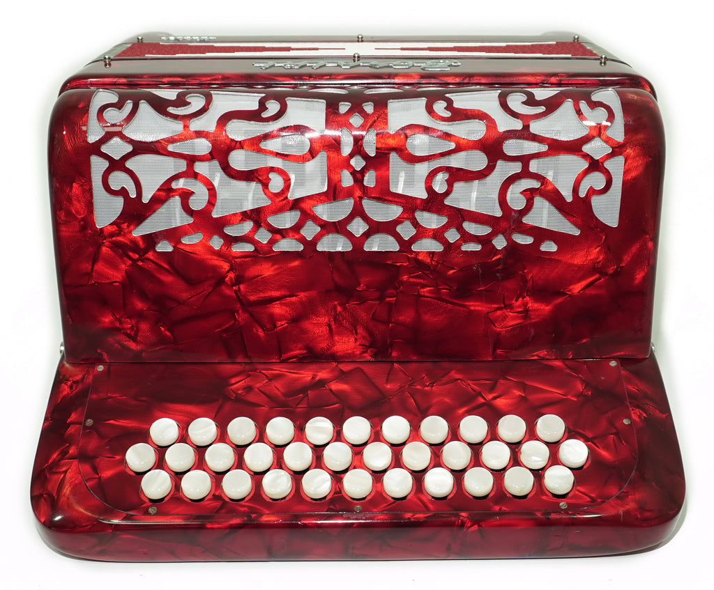 Borsini Mini 3 Row Button Accordion C Griff, made in Italy, Lightweight Rare Original Musical Instrument Accordeone de Botones for Beginners, 2742