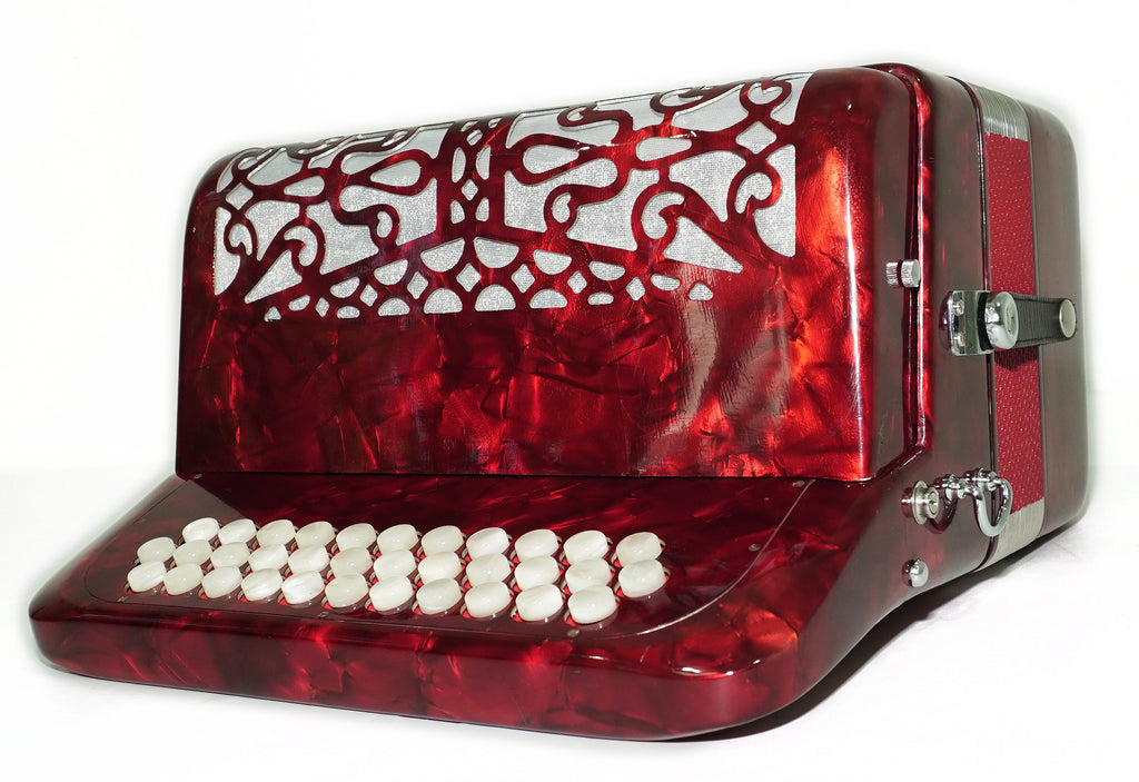 Borsini Mini 3 Row Button Accordion C Griff, made in Italy, Lightweight Rare Original Musical Instrument Accordeone de Botones for Beginners, 2742