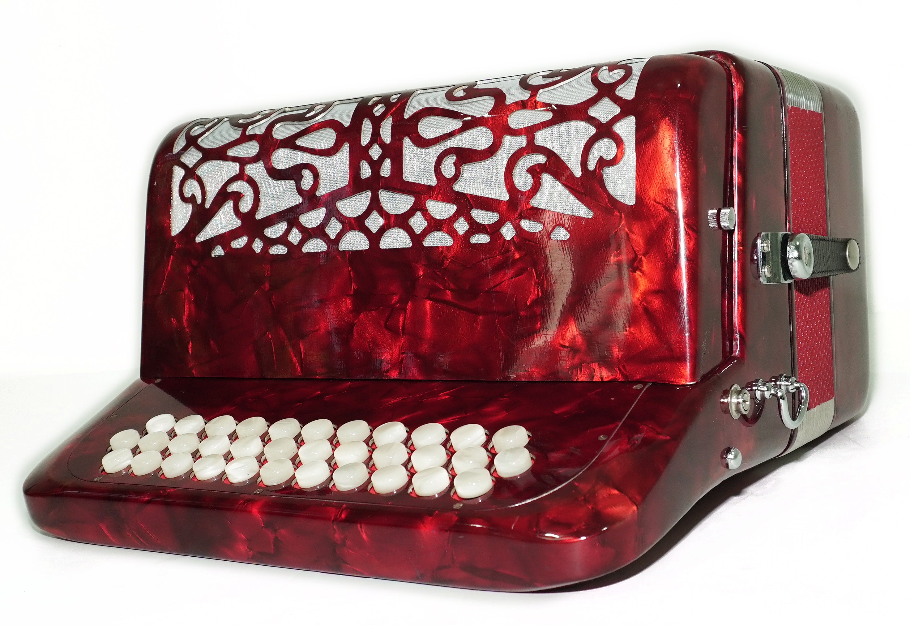 Borsini Mini 3 Row Button Accordion C Griff, made in Italy, Lightweight Rare Original Musical Instrument Accordeone de Botones for Beginners, 2742
