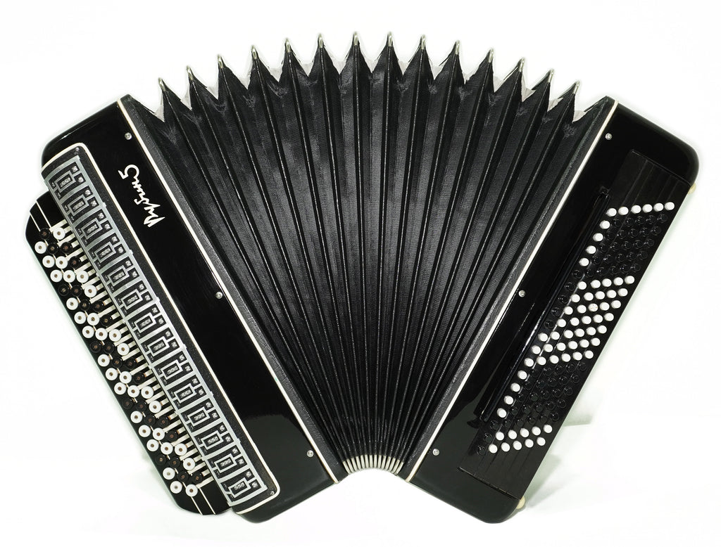 Converter Bayan Rubin 5 Free Bass and Stradella, 120 Bass Button Accordion, Vintage Russian Bayan Accordion, with Straps and Case, 2741