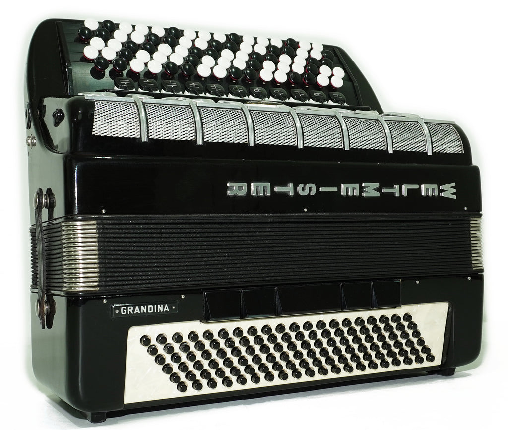 Weltmeister Grandina Button Accordion 120 Bass, made in Germany, 5 Row Bayan B Griff, Straps and Case, 2738
