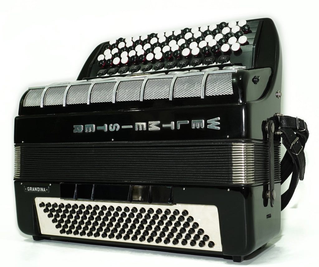 Weltmeister Grandina Button Accordion 120 Bass, made in Germany, 5 Row Bayan B Griff, Straps and Case, 2738