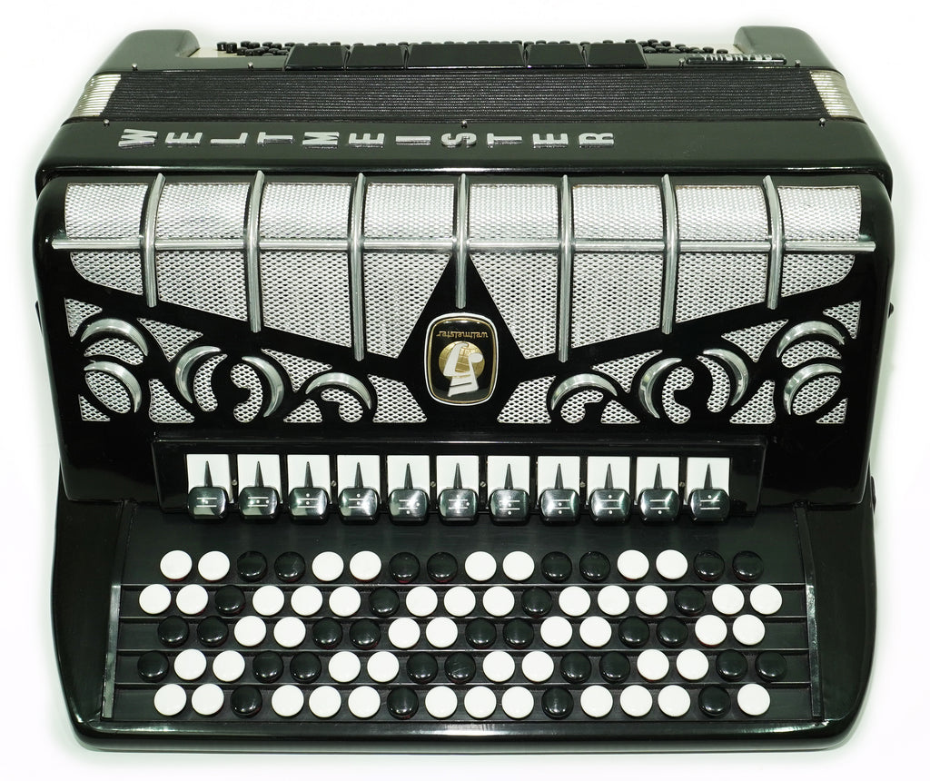 Weltmeister Grandina Button Accordion 120 Bass, made in Germany, 5 Row Bayan B Griff, Straps and Case, 2738