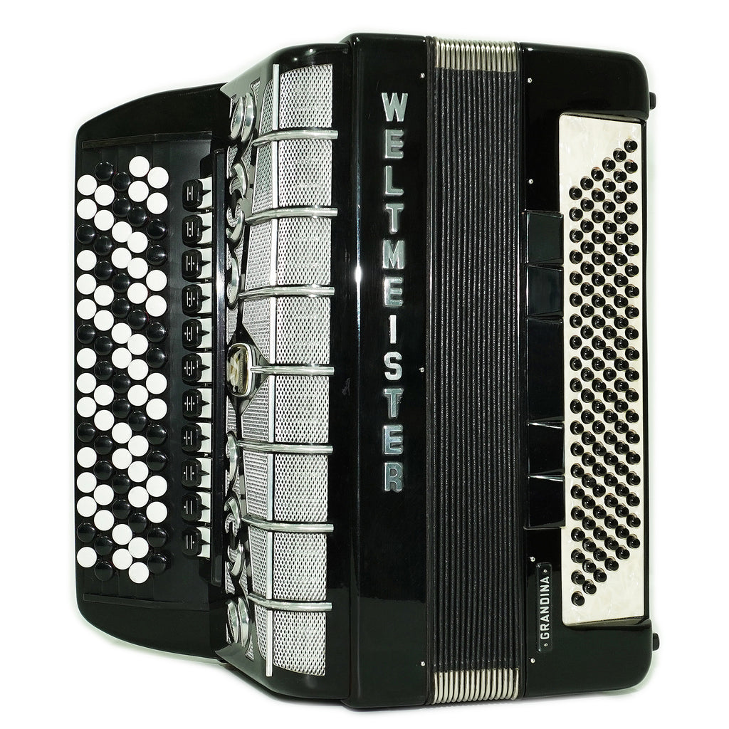 Weltmeister Grandina Button Accordion 120 Bass, made in Germany, 5 Row Bayan B Griff, Straps and Case, 2738