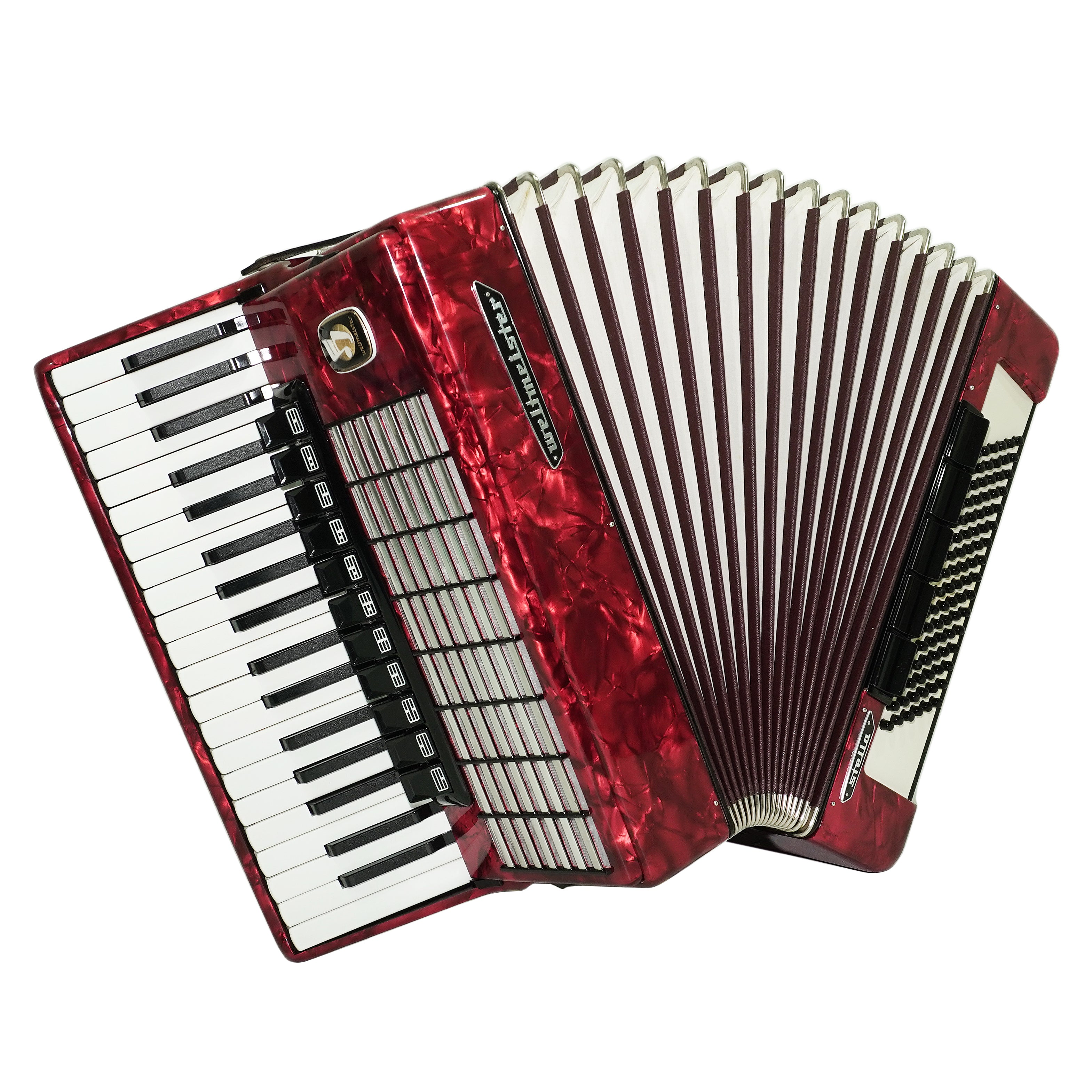 Weltmeister Stella Accordion 96 Bass, German Accordian Instrument, New Straps and Soft Case for Gift, Original Keyboard Piano Acordeone, 2739