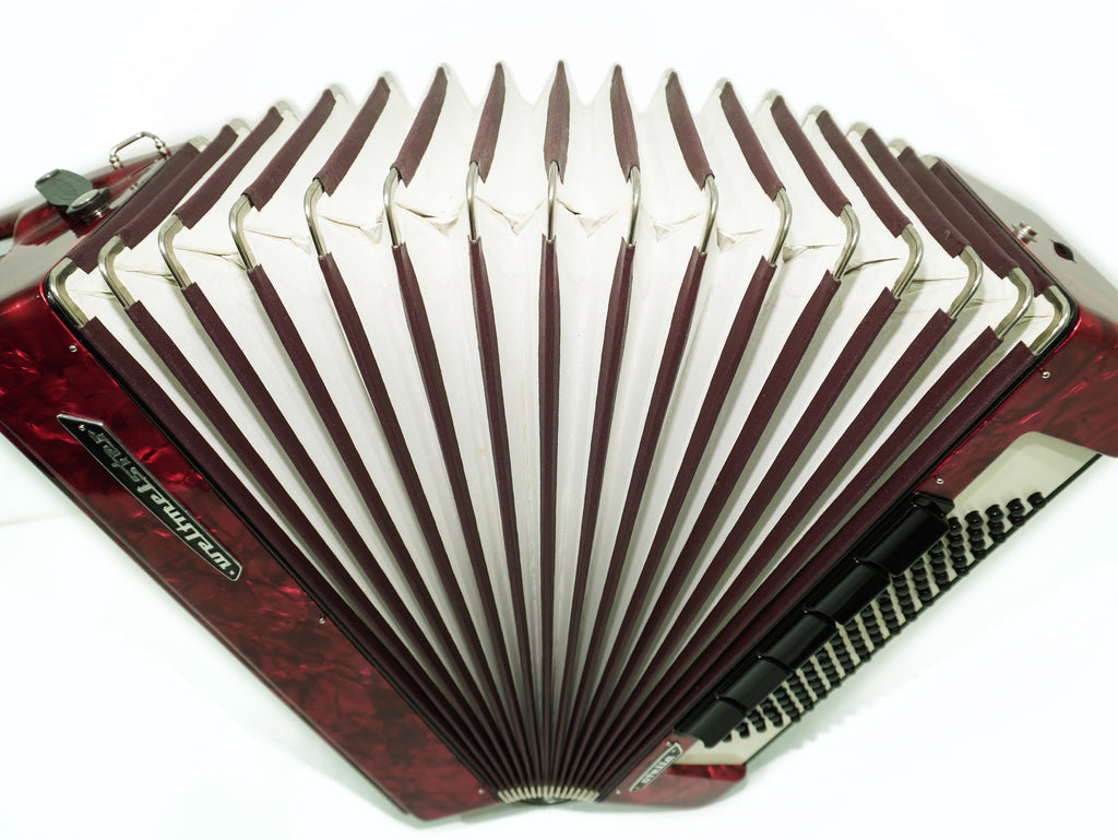 Weltmeister Stella Accordion 96 Bass, German Accordian Instrument, New Straps and Soft Case for Gift, Original Keyboard Piano Acordeone, 2739