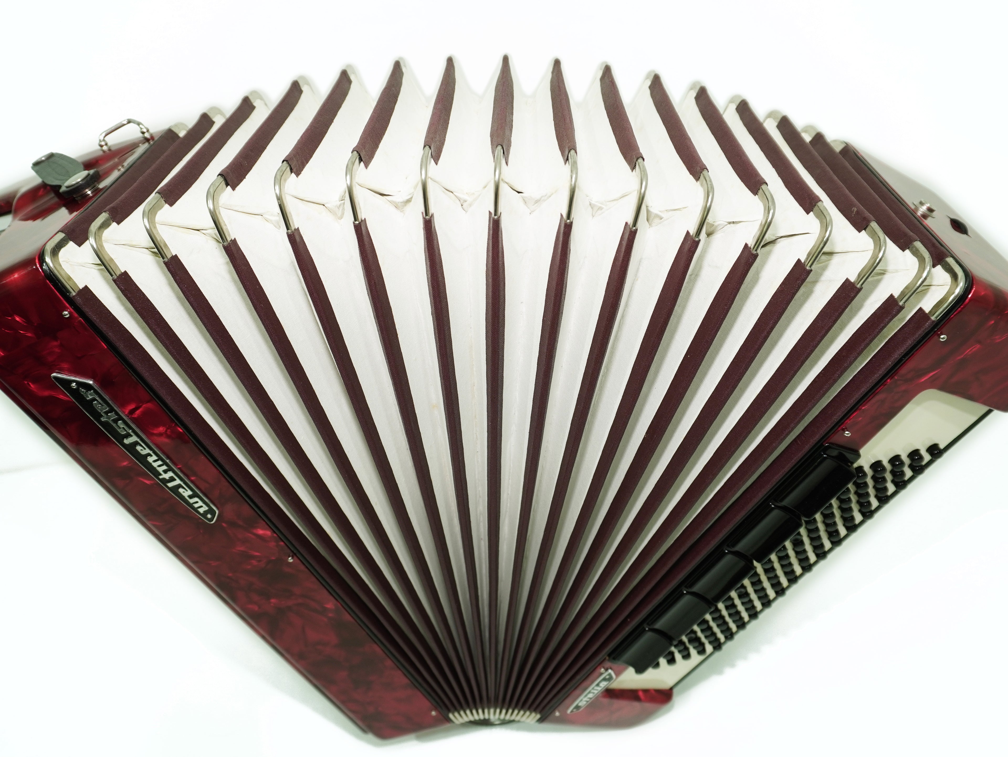 Weltmeister Stella Accordion 96 Bass, German Accordian Instrument, New Straps and Soft Case for Gift, Original Keyboard Piano Acordeone, 2739