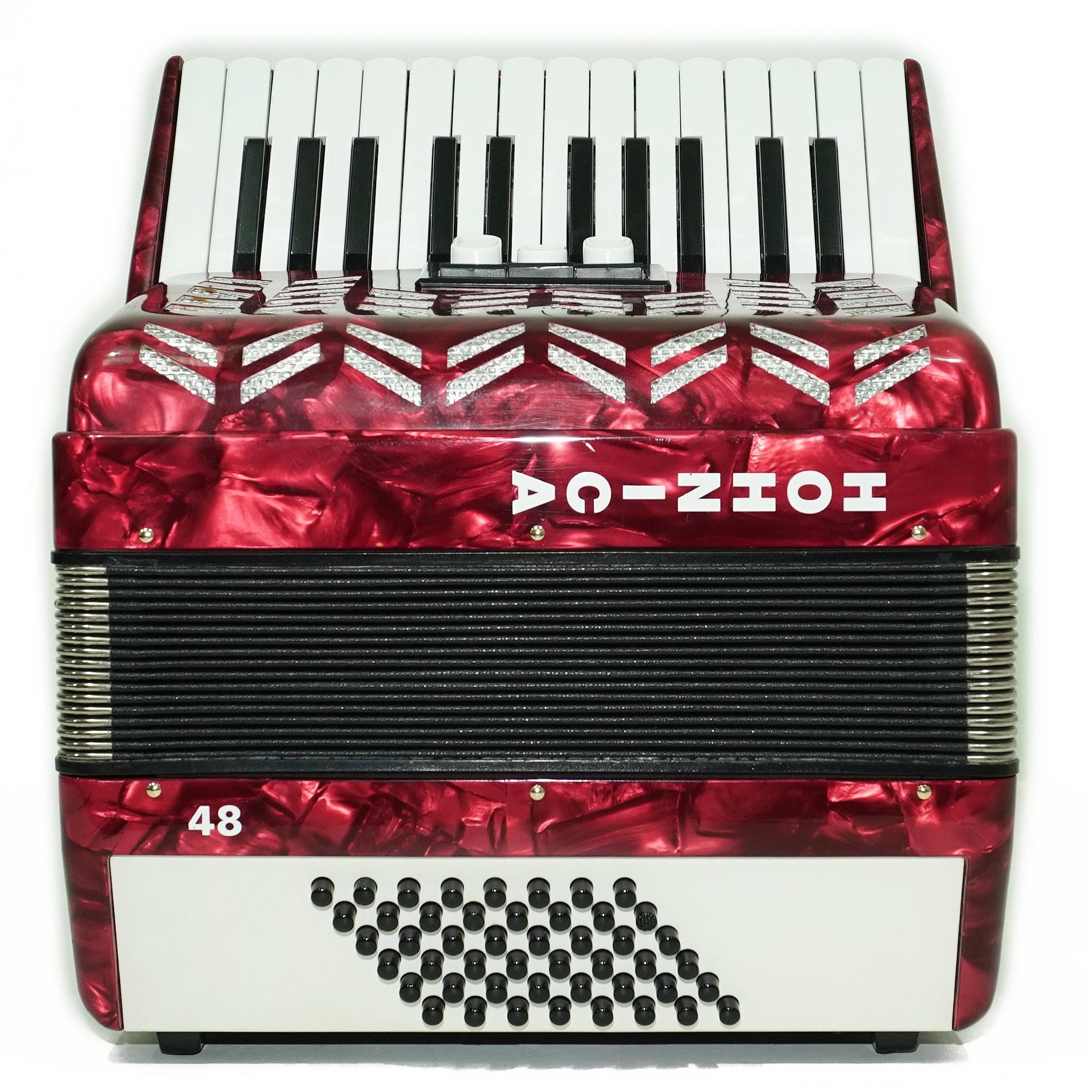 HOHNER Hohnica 48 Bass Lightweight Piano Accordion, German Original Akkordeon Musical Instrument for Beginners Kids, New Straps, 2743