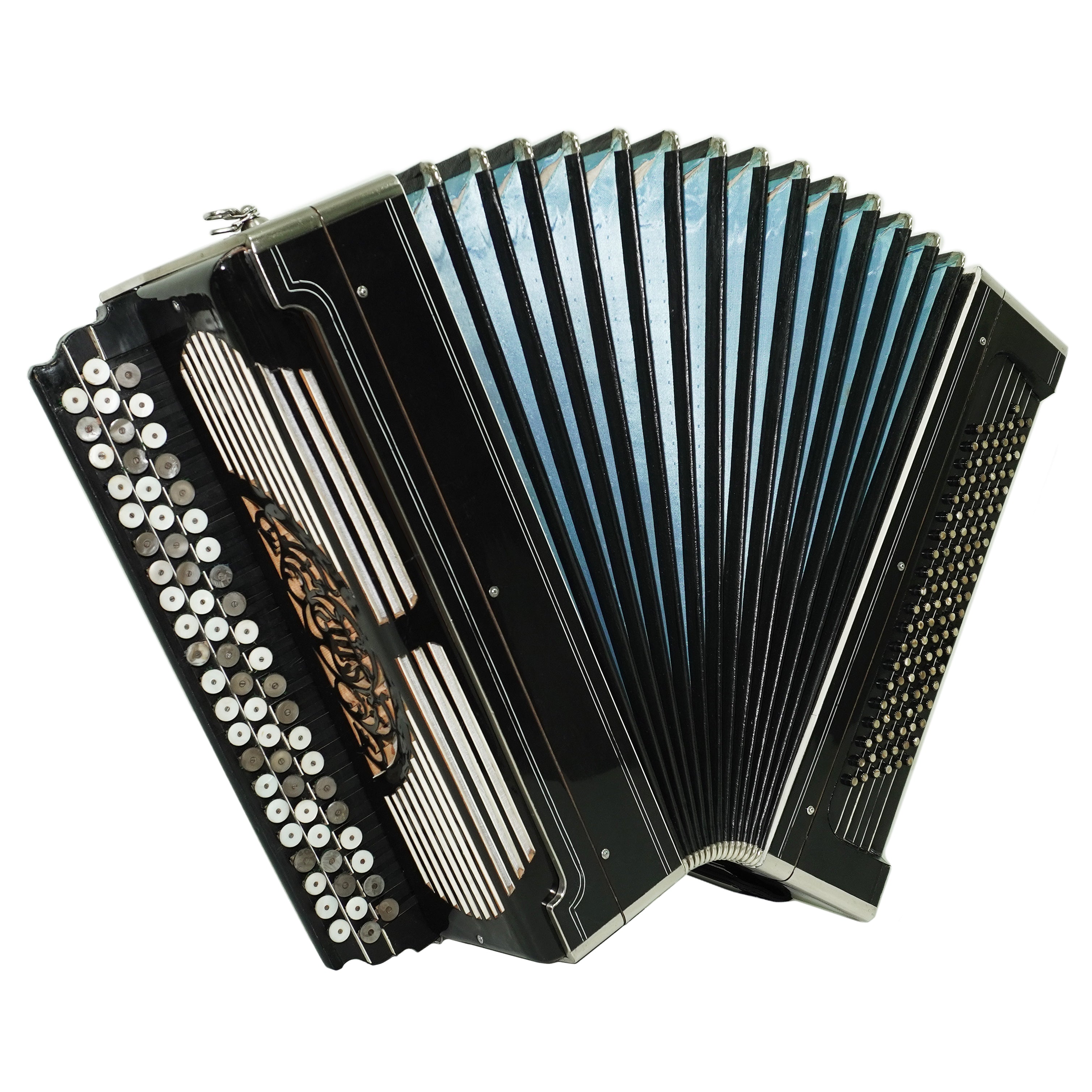 Vintage Russian Bayan Solid Reeds Copper Voices Button Accordion 120 Bass, Professional Musical Instrument, Charismatic Sound! 2745