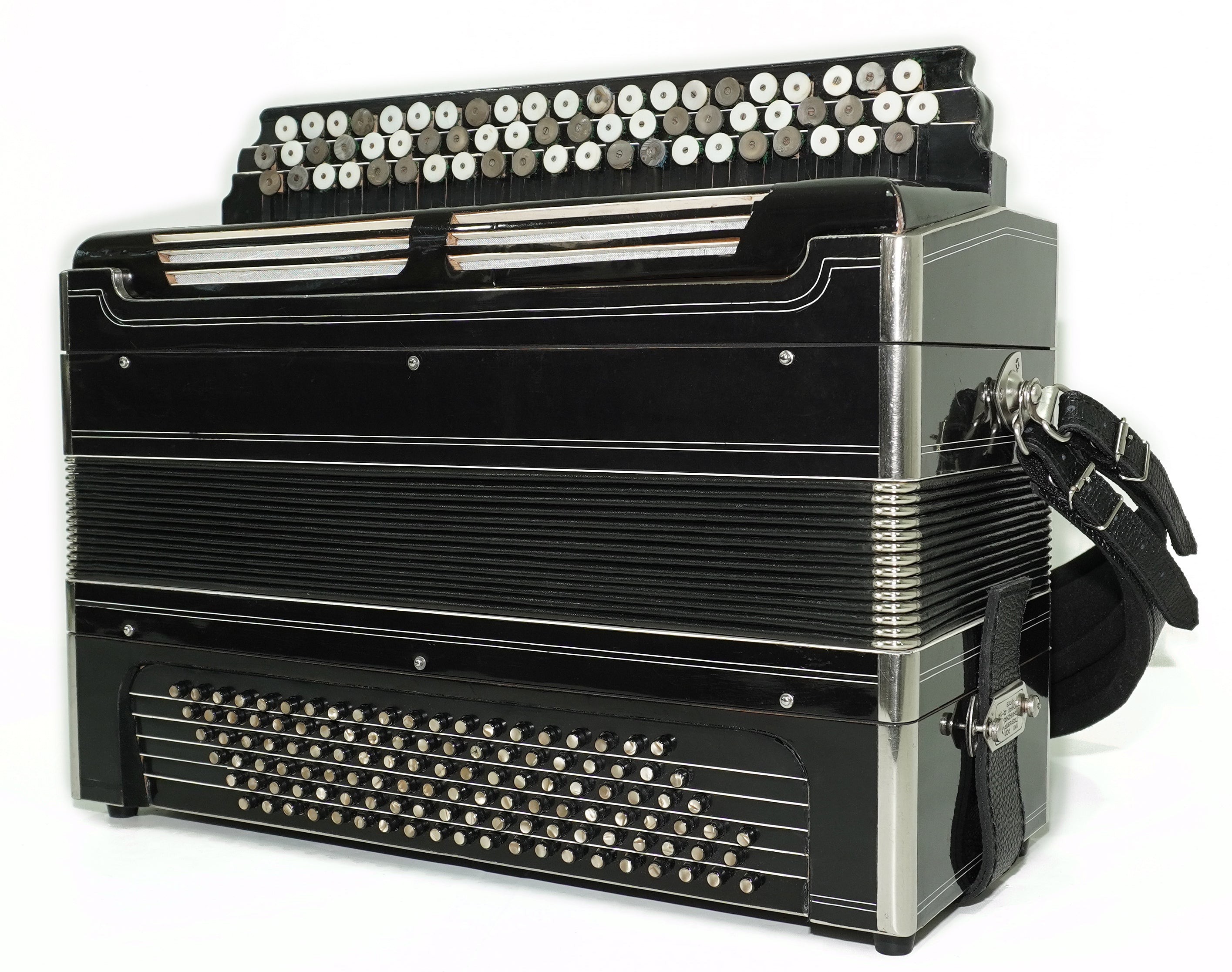 Vintage Russian Bayan Solid Reeds Copper Voices Button Accordion 120 Bass, Professional Musical Instrument, Charismatic Sound! 2745