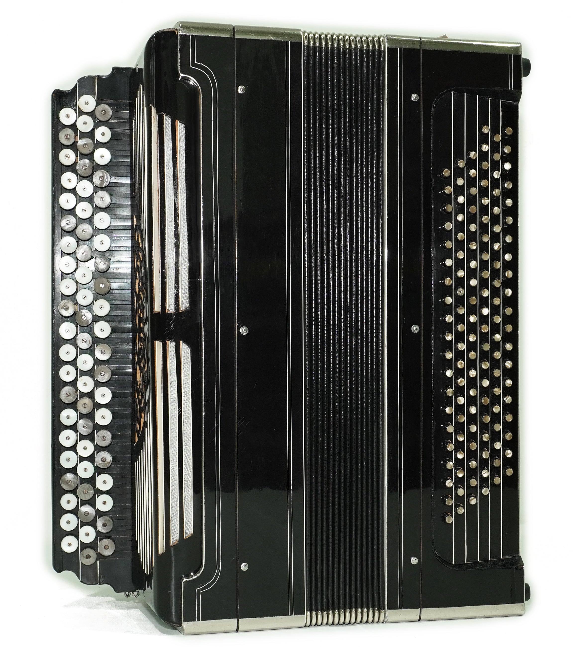 Vintage Russian Bayan Solid Reeds Copper Voices Button Accordion 120 Bass, Professional Musical Instrument, Charismatic Sound! 2745