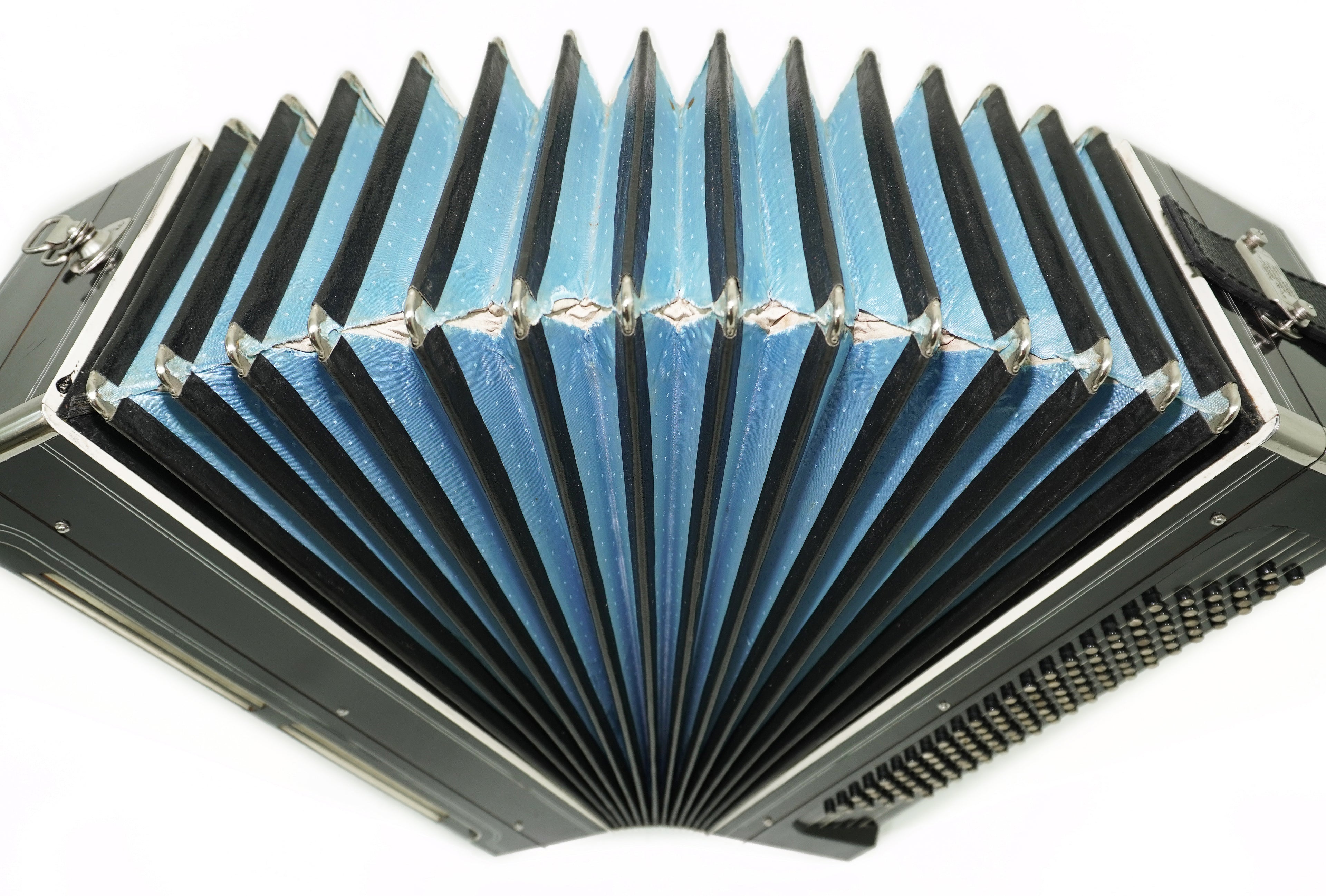 Vintage Russian Bayan Solid Reeds Copper Voices Button Accordion 120 Bass, Professional Musical Instrument, Charismatic Sound! 2745