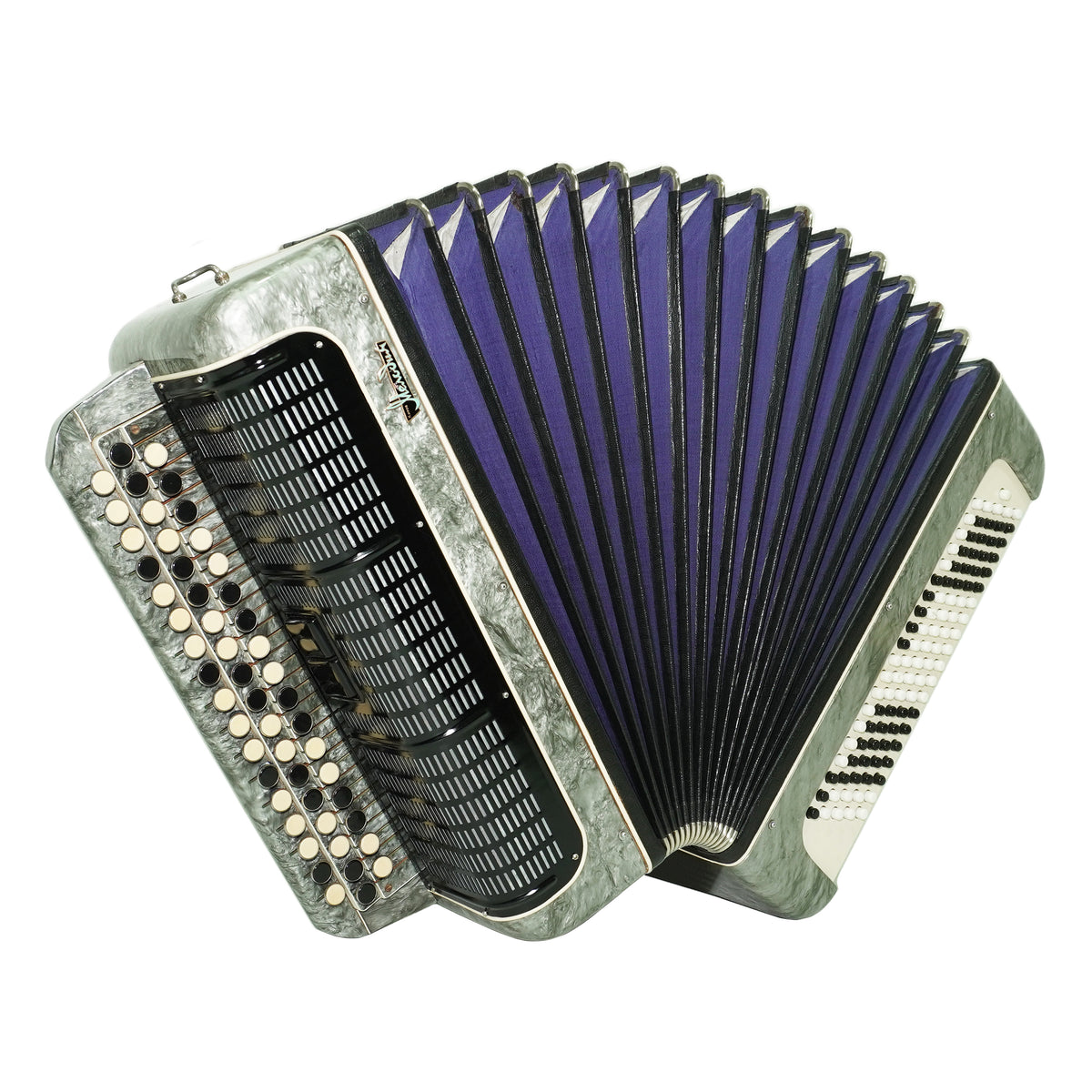 Russian Bayan Melodia Kirov, Vintage Chromatic Button accordion, made in USSR, New Straps and Soft Bag, Rich and Beautiful sound, 2751