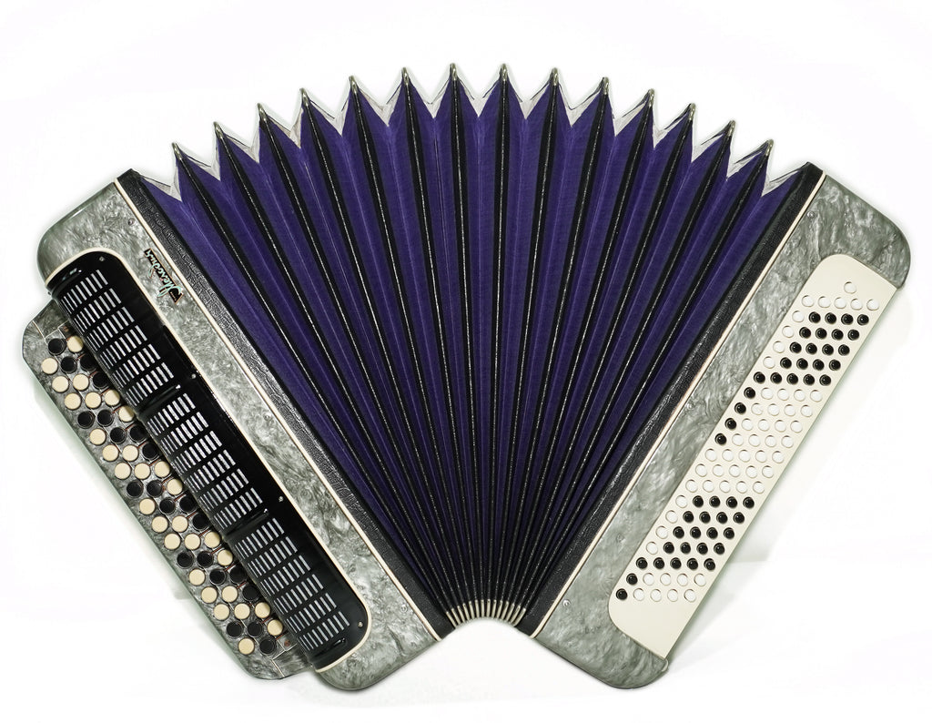 Russian Bayan Melodia Kirov, Vintage Chromatic Button accordion, made in USSR, New Straps and Soft Bag, Rich and Beautiful sound, 2751