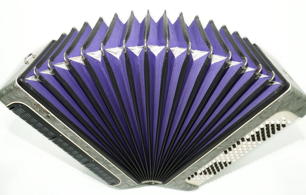 Russian Bayan Melodia Kirov, Vintage Chromatic Button accordion, made in USSR, New Straps and Soft Bag, Rich and Beautiful sound, 2751