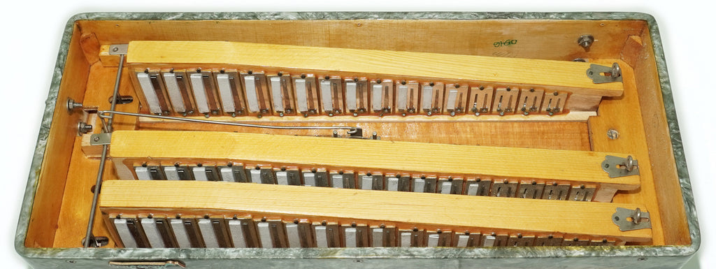 Russian Bayan Melodia Kirov, Vintage Chromatic Button accordion, made in USSR, New Straps and Soft Bag, Rich and Beautiful sound, 2751
