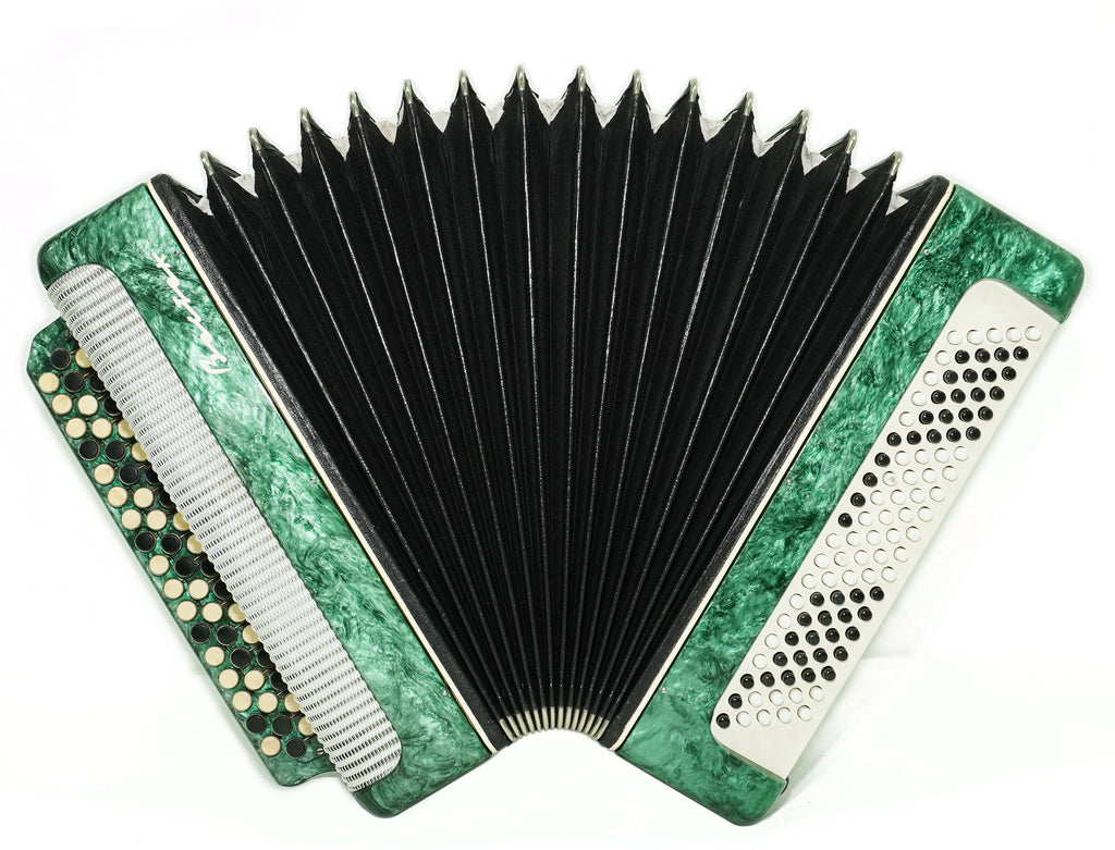 Russian Bayan Harmonica 3 Row Button Accordion Vostok, with New Straps and Soft Bag, 100 Bass buttons, Soviet Garmoshka in Tune, 2756