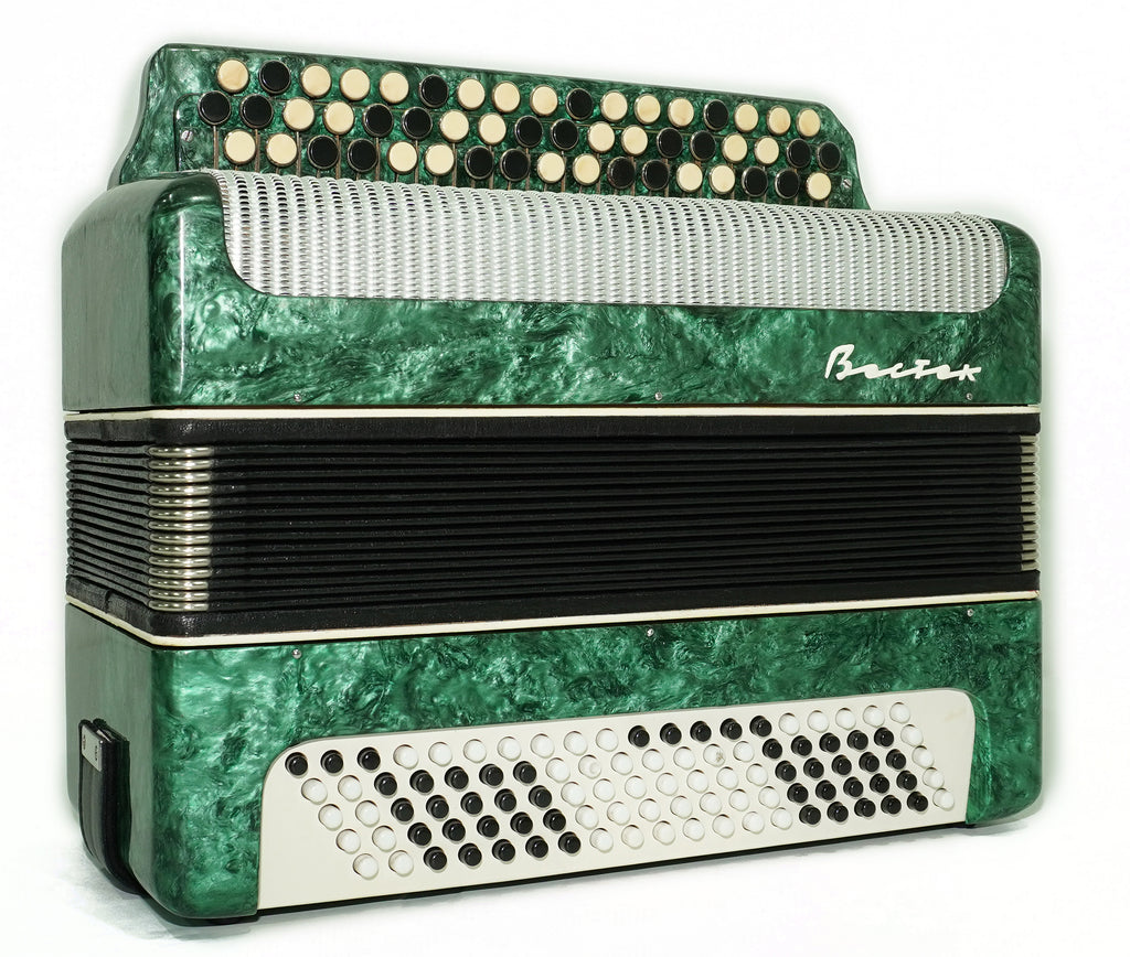Russian Bayan Harmonica 3 Row Button Accordion Vostok, with New Straps and Soft Bag, 100 Bass buttons, Soviet Garmoshka in Tune, 2756