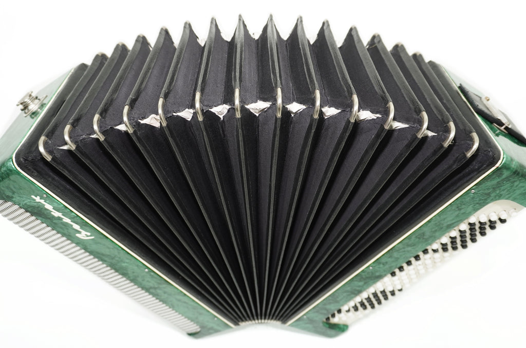 Russian Bayan Harmonica 3 Row Button Accordion Vostok, with New Straps and Soft Bag, 100 Bass buttons, Soviet Garmoshka in Tune, 2756