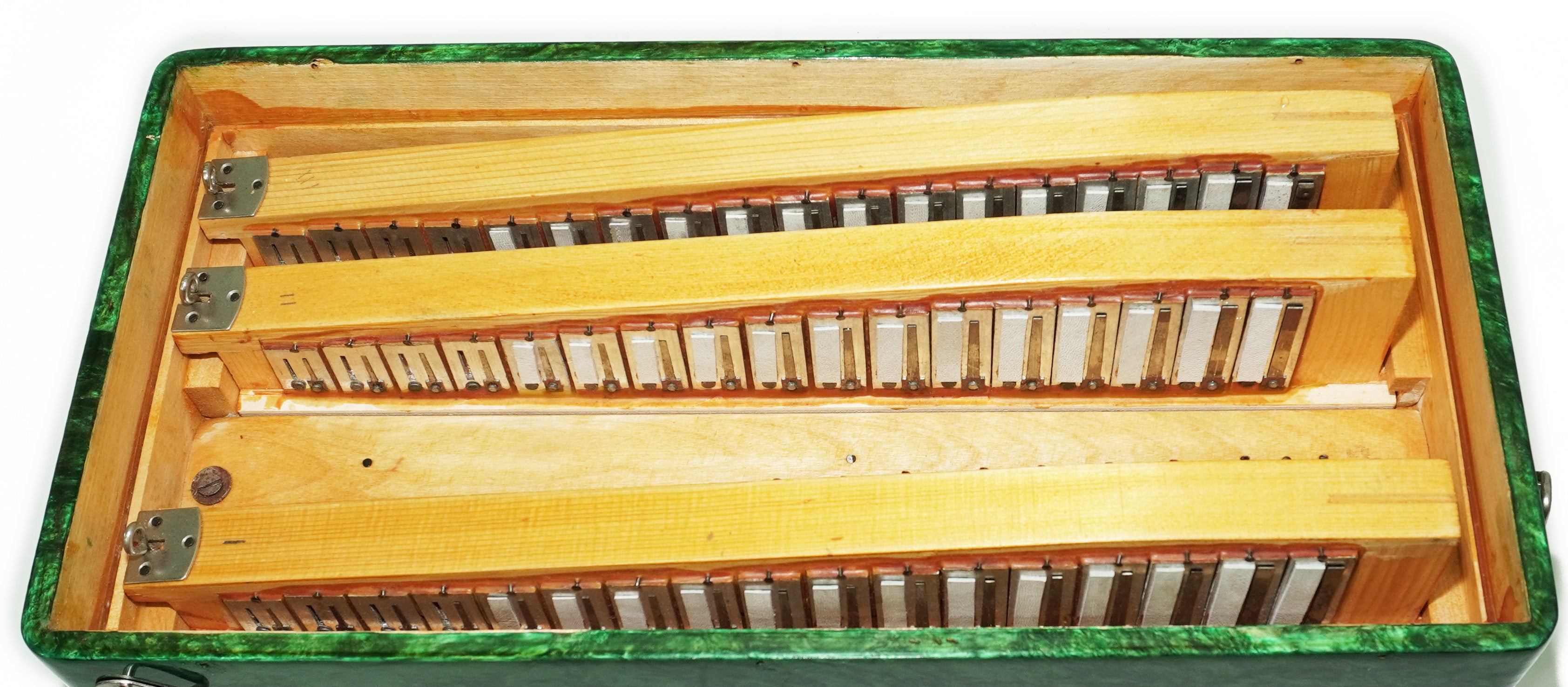 Russian Bayan Harmonica 3 Row Button Accordion Vostok, with New Straps and Soft Bag, 100 Bass buttons, Soviet Garmoshka in Tune, 2756