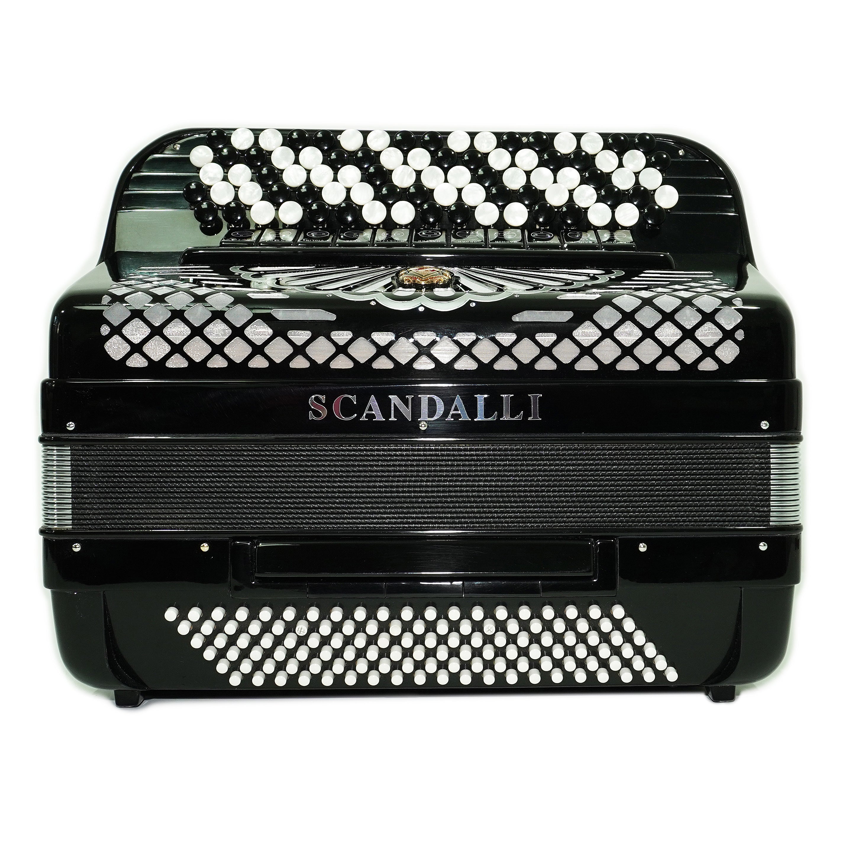 Scandalli Professional 5 Row Button Accordion 120 Bass C Griff, made in Italy, Straps and Case, 2747