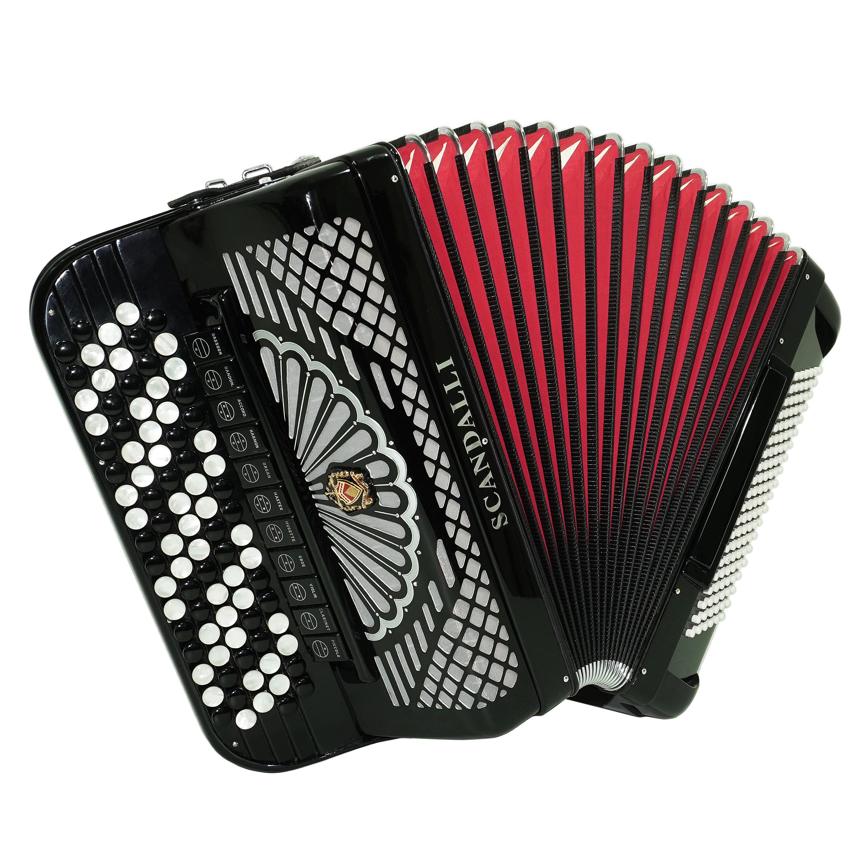 Scandalli Professional 5 Row Button Accordion 120 Bass C Griff, made in Italy, Straps and Case, 2747