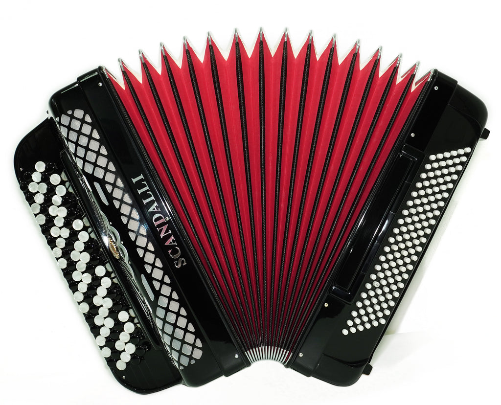 Scandalli Professional 5 Row Button Accordion 120 Bass C Griff, made in Italy, Straps and Case, 2747