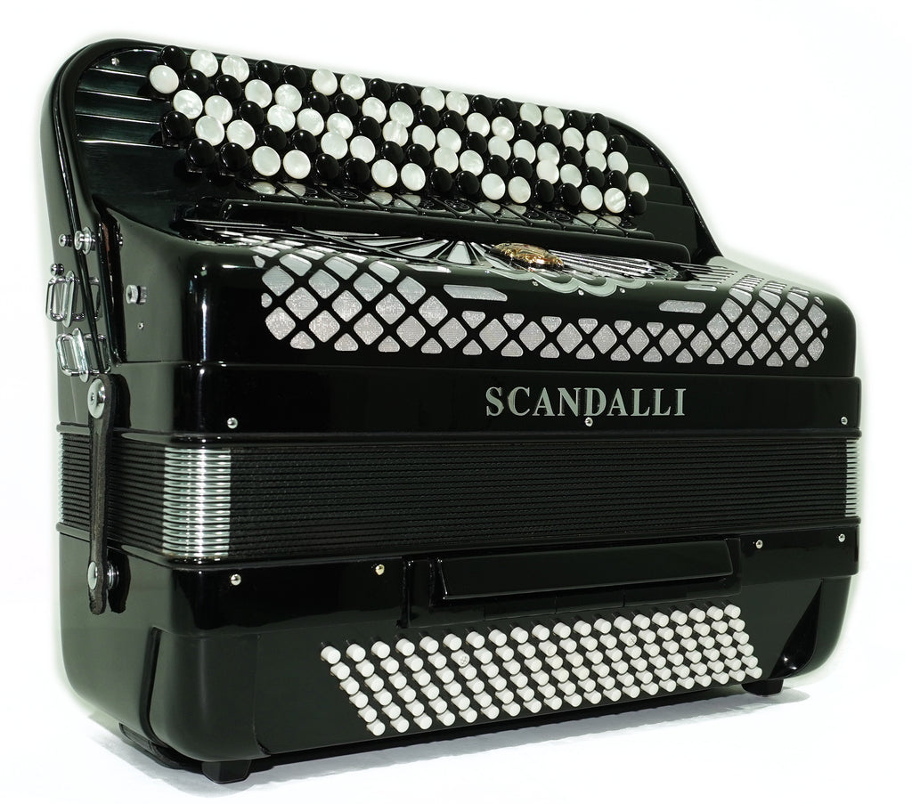 Scandalli Professional 5 Row Button Accordion 120 Bass C Griff, made in Italy, Straps and Case, 2747