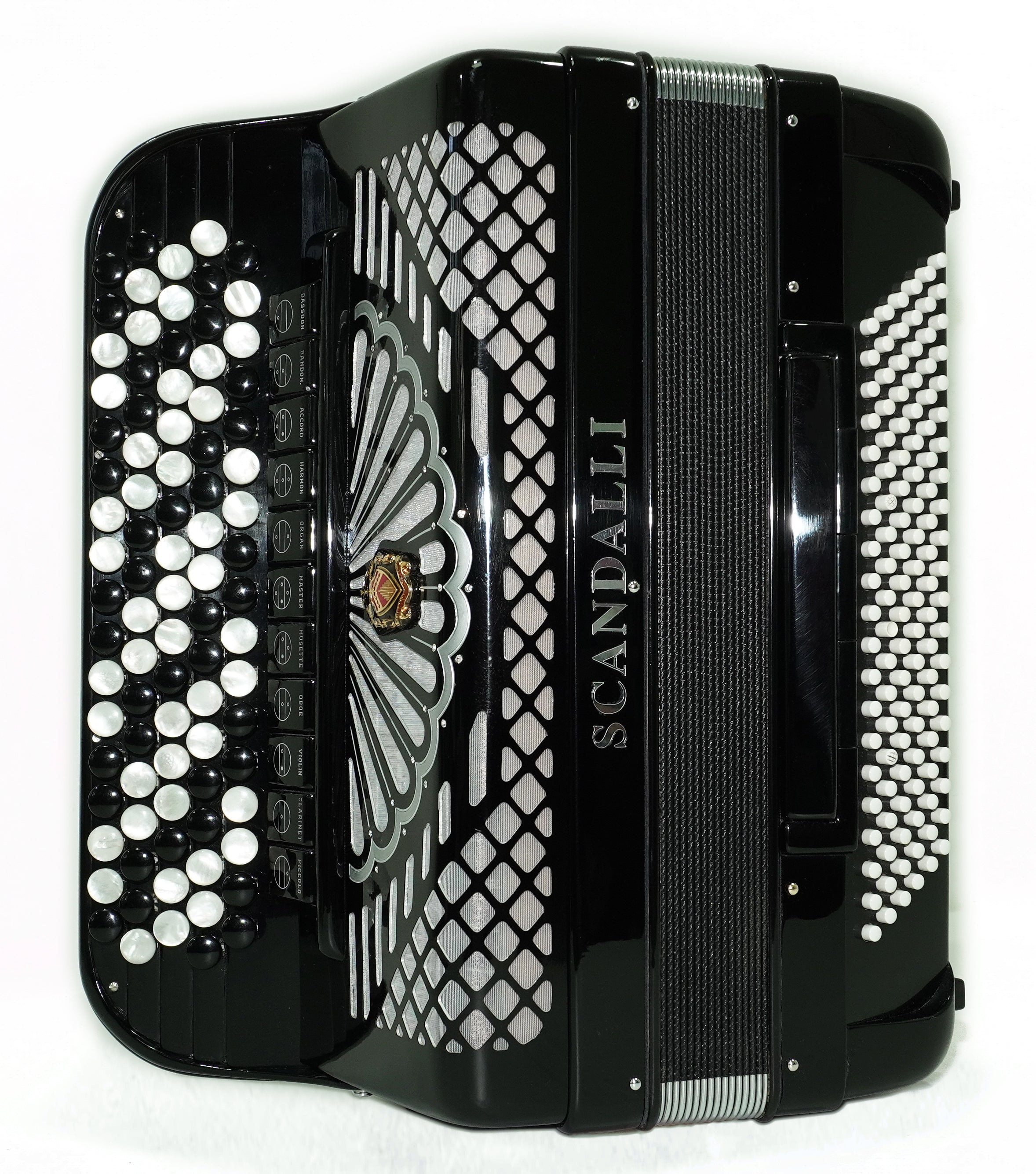 Scandalli Professional 5 Row Button Accordion 120 Bass C Griff, made in Italy, Straps and Case, 2747