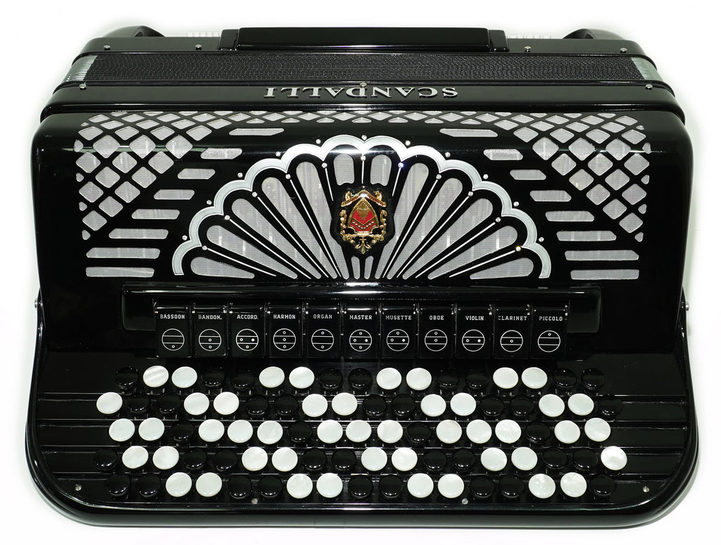 Scandalli Professional 5 Row Button Accordion 120 Bass C Griff, made in Italy, Straps and Case, 2747