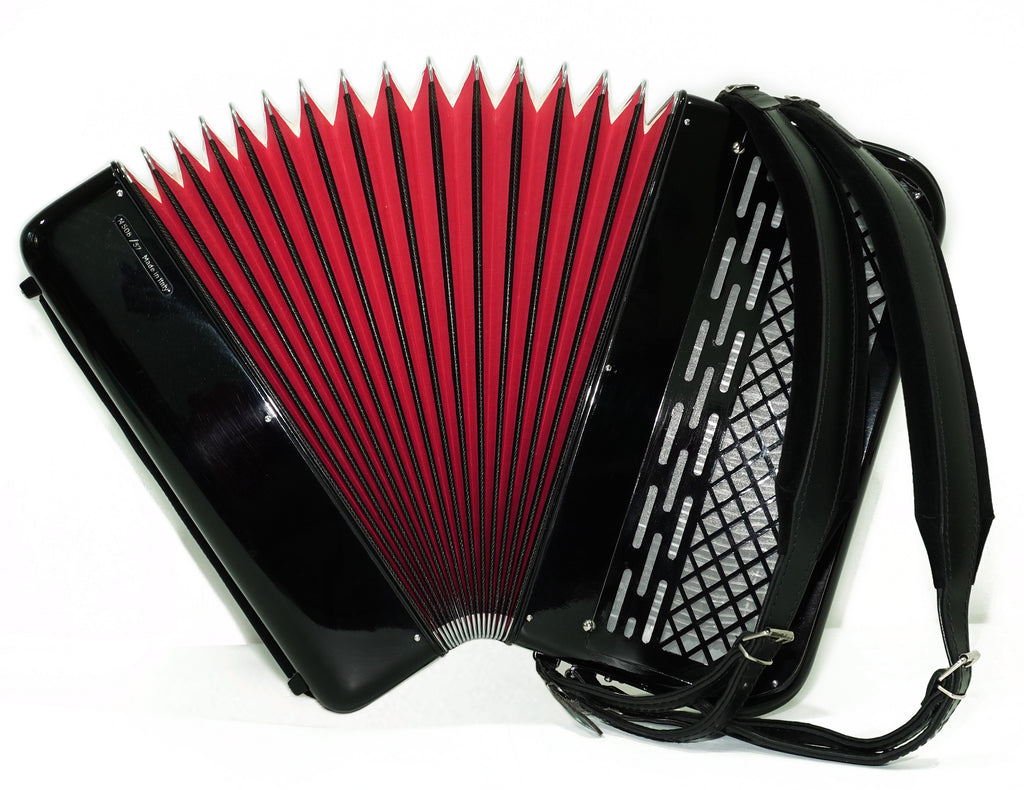 Scandalli Professional 5 Row Button Accordion 120 Bass C Griff, made in Italy, Straps and Case, 2747