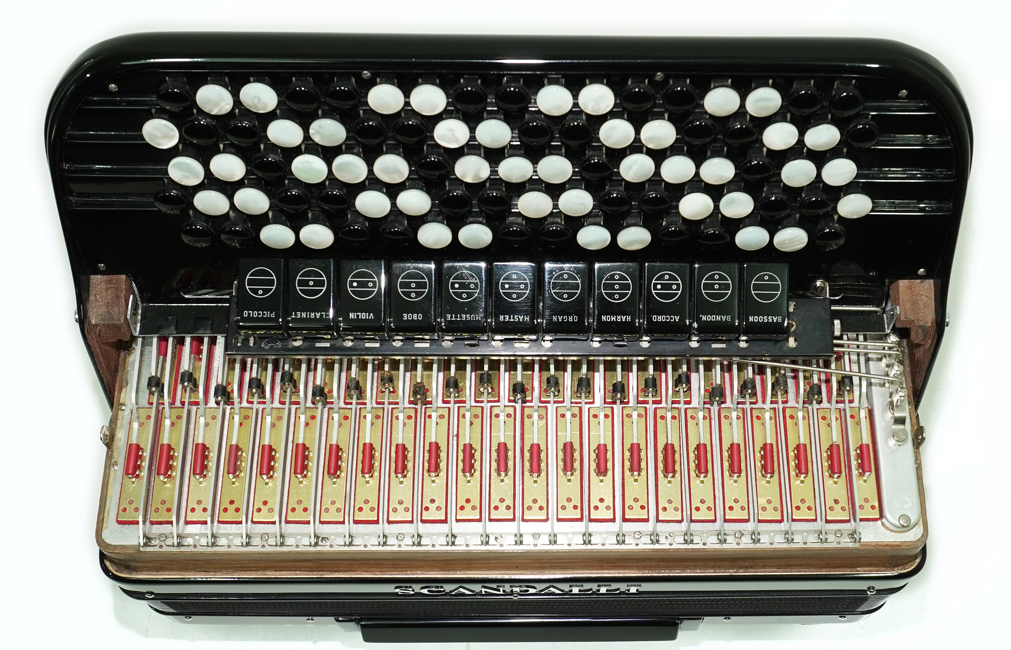 Scandalli Professional 5 Row Button Accordion 120 Bass C Griff, made in Italy, Straps and Case, 2747