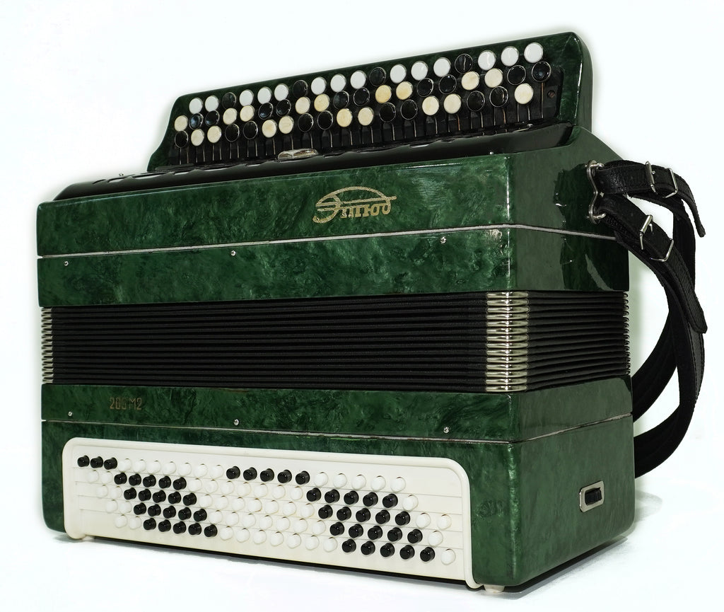 Tulskiy Russian Bayan Etude 205M2, 3 Row Chromatic Button Accordion 100 bass, New Straps and Soft Case for Gift, Acordeone de Botones, 2755
