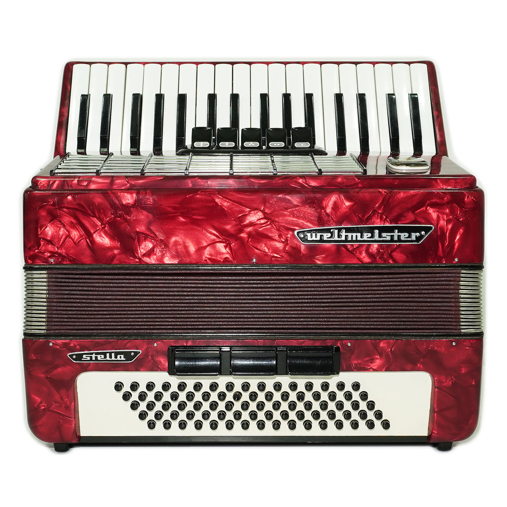 Weltmeister Stella Accordion 80 Bass made in Germany, New Straps Soft Case for Gift, Keyboard Piano Accordian Musical Instrument, 2754