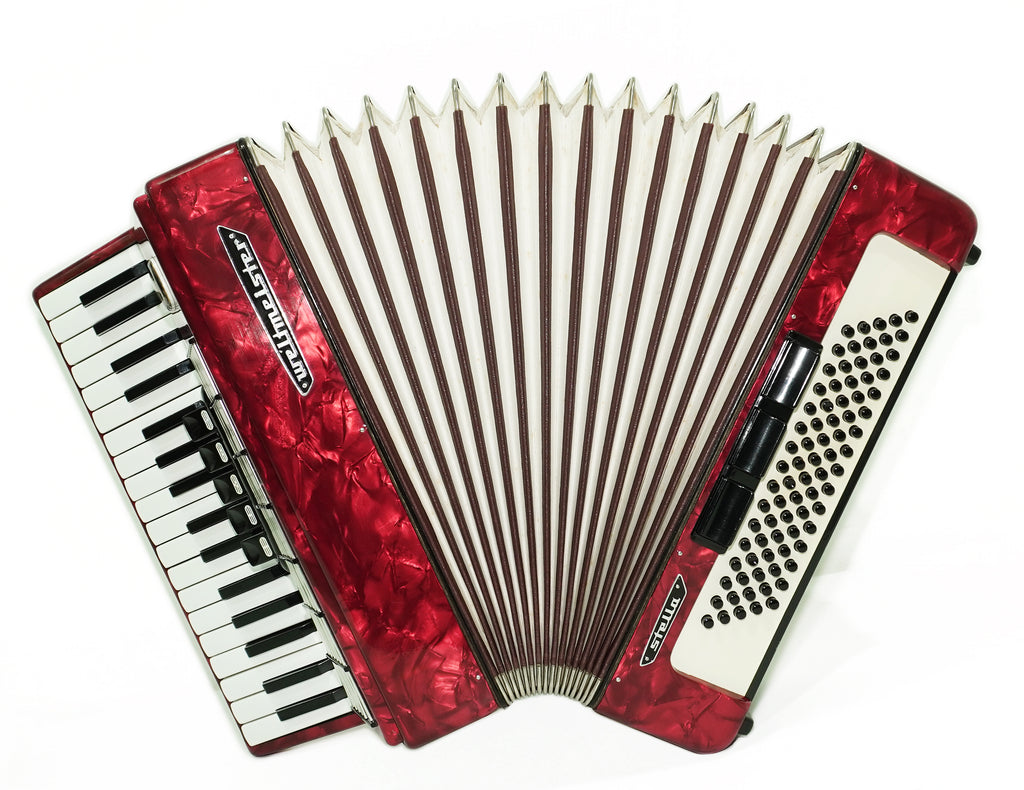 Weltmeister Stella Accordion 80 Bass made in Germany, New Straps Soft Case for Gift, Keyboard Piano Accordian Musical Instrument, 2754