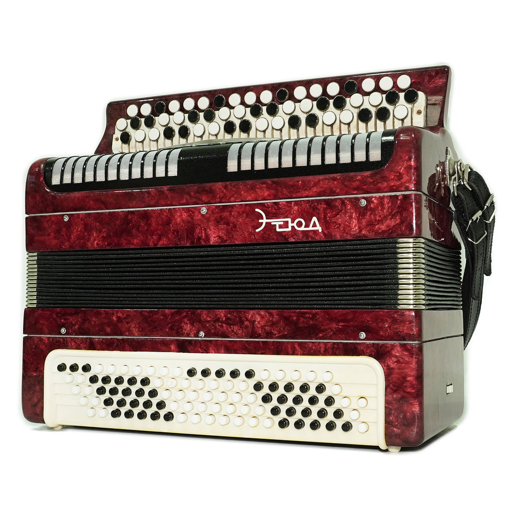 Tulskiy Russian Bayan Etude, 3 Row Chromatic Button Accordion 100 Bass, B System, Straps and Case, Soviet Garmoshka Tula, 2760