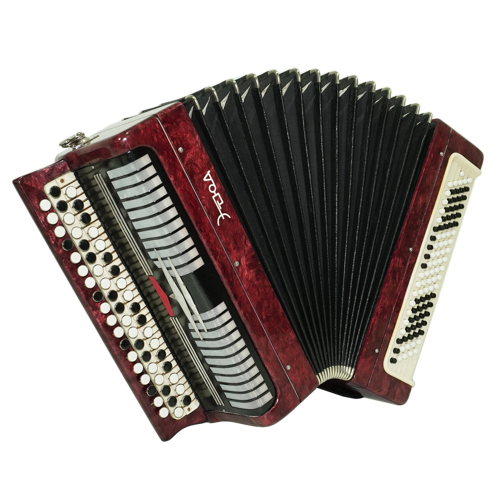Tulskiy Russian Bayan Etude, 3 Row Chromatic Button Accordion 100 Bass, B System, Straps and Case, Soviet Garmoshka Tula, 2760