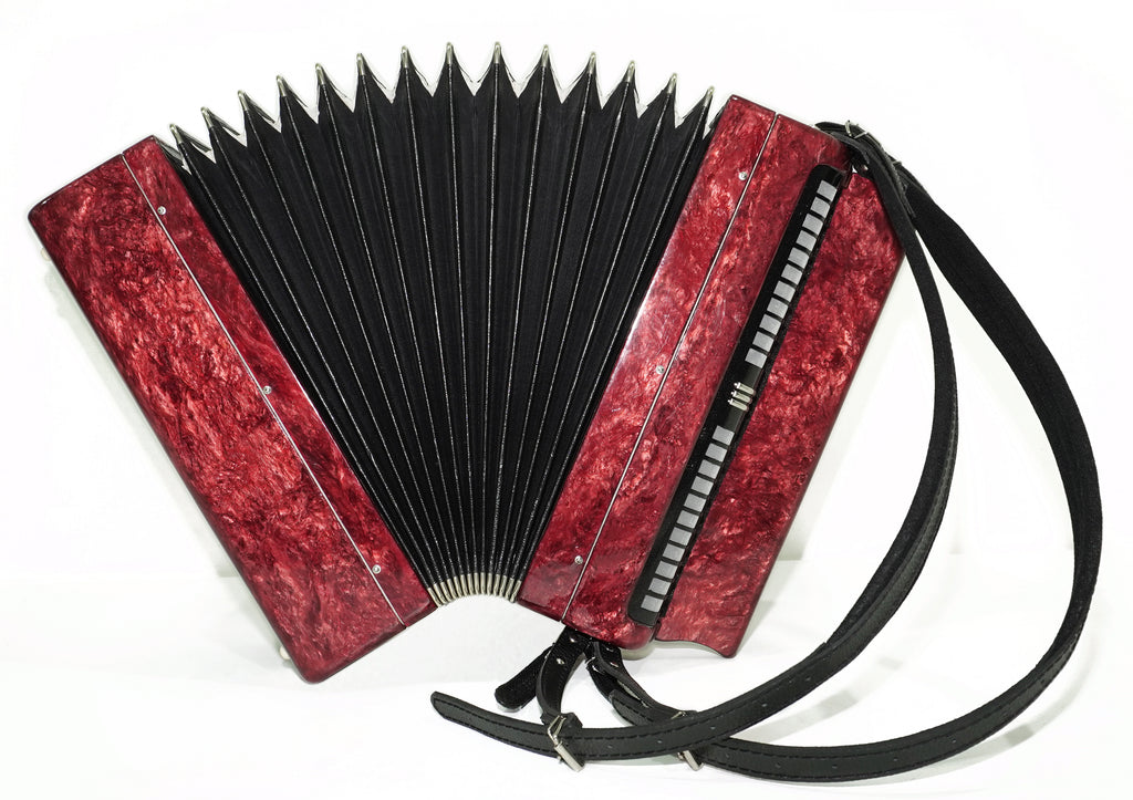 Tulskiy Russian Bayan Etude, 3 Row Chromatic Button Accordion 100 Bass, B System, Straps and Case, Soviet Garmoshka Tula, 2760