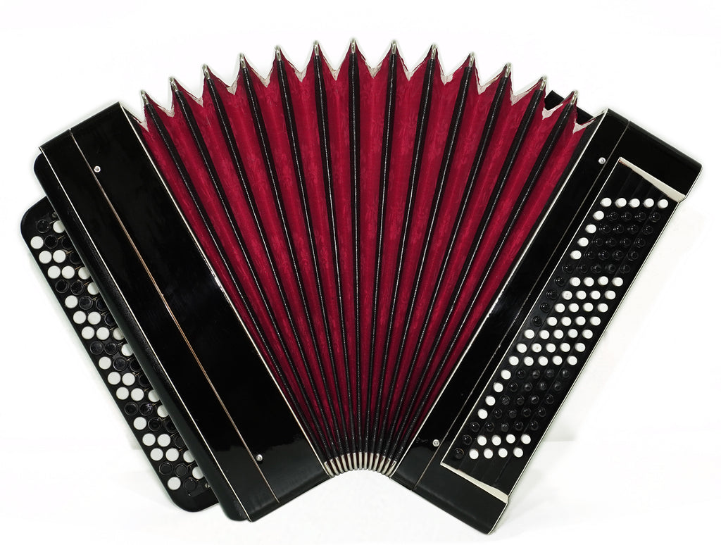 Russian Bayan Tulskiy, 3 Row Tula Chromatic Button Accordion, Vintage Music Box B System, New Straps, 2759