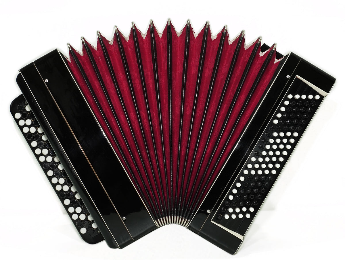Russian Bayan Tulskiy, 3 Row Tula Chromatic Button Accordion, Vintage Music Box B System, New Straps, 2759