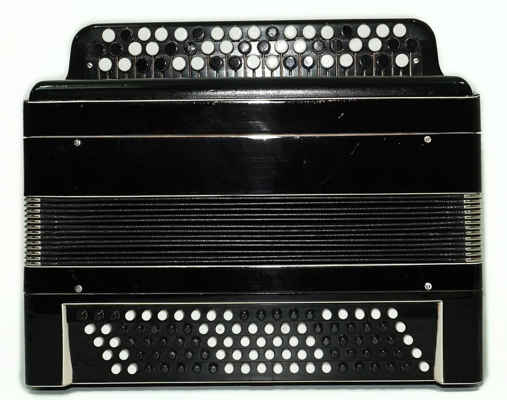 Russian Bayan Tulskiy, 3 Row Tula Chromatic Button Accordion, Vintage Music Box B System, New Straps, 2759