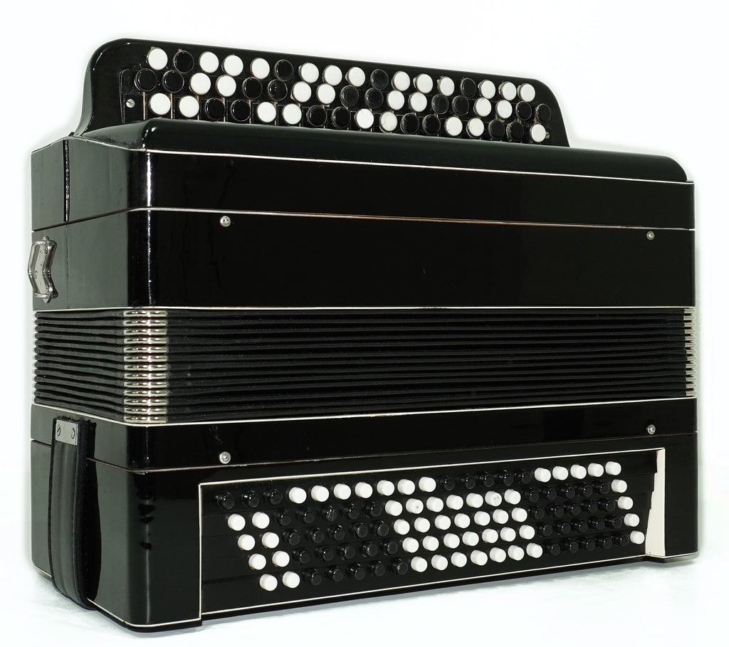 Russian Bayan Tulskiy, 3 Row Tula Chromatic Button Accordion, Vintage Music Box B System, New Straps, 2759